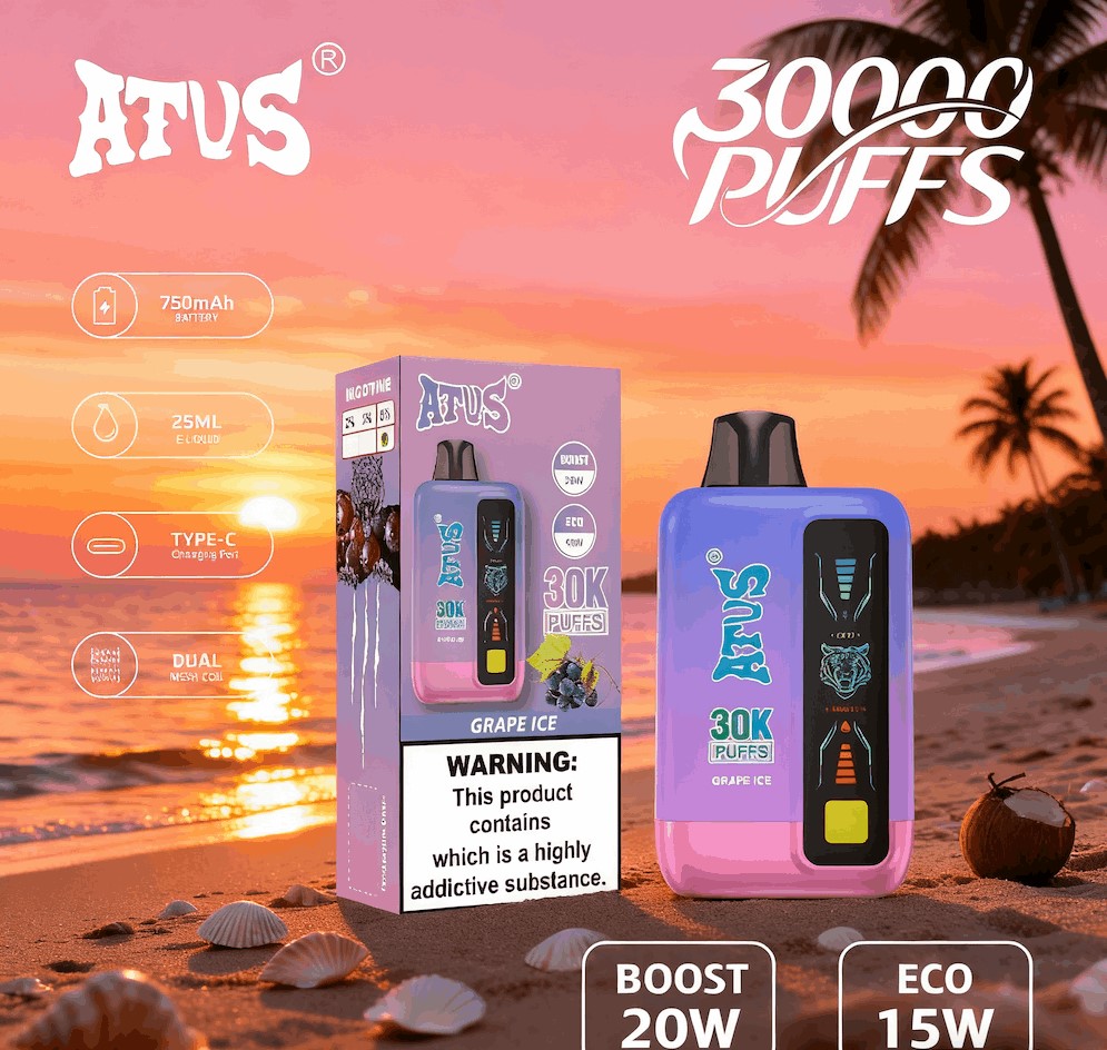 DE026 30000 Puffs Disposable Vape with LED display screen and adjustable airflow ATVS Vape