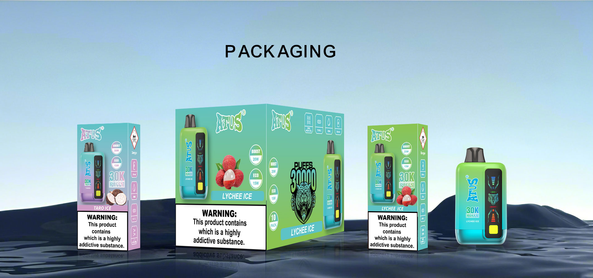 DE026 30000 Puffs Disposable Vape with LED display screen and adjustable airflow ATVS Vape