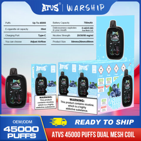 DE027 45000 Puffs Disposable Vape with rechargeable and adjustable airflow ATVS Vape