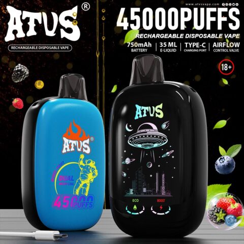 DE027 45000 Puffs Disposable Vape with rechargeable and adjustable airflow ATVS Vape
