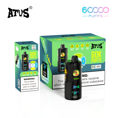 DE030 60000 Puffs Disposable Vape with LED Display Screen and Adjustable Airflow Rechargeable ATVS Vape
