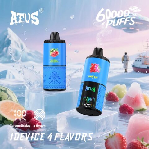 DE030 60000 Puffs Disposable Vape with LED Display Screen and Adjustable Airflow Rechargeable ATVS Vape