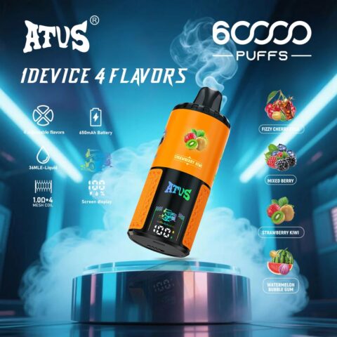 DE030 60000 Puffs Disposable Vape with LED Display Screen and Adjustable Airflow Rechargeable ATVS Vape