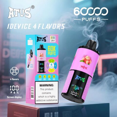 DE030 60000 Puffs Disposable Vape with LED Display Screen and Adjustable Airflow Rechargeable ATVS Vape