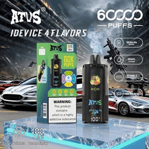 DE030 60000 Puffs Disposable Vape with LED Display Screen and Adjustable Airflow Rechargeable ATVS Vape
