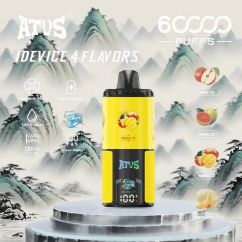 DE030 60000 Puffs Disposable Vape with LED Display Screen and Adjustable Airflow Rechargeable ATVS Vape