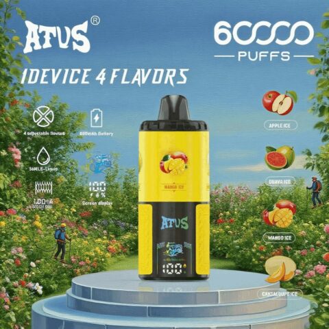 DE030 60000 Puffs Disposable Vape with LED Display Screen and Adjustable Airflow Rechargeable ATVS Vape