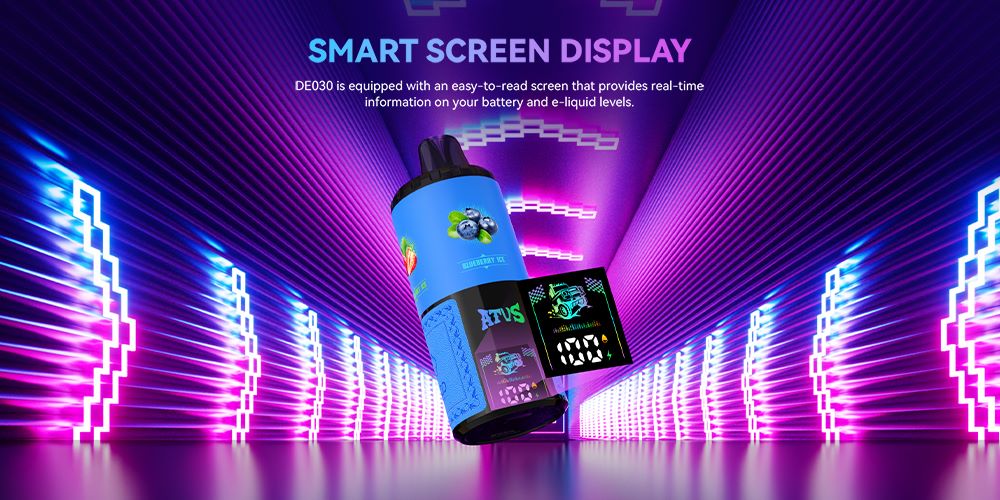 DE030 60000 Puffs Disposable Vape with LED Display Screen and Adjustable Airflow Rechargeable ATVS Vape