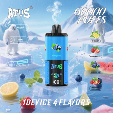 DE030 60000 Puffs Disposable Vape with LED Display Screen and Adjustable Airflow Rechargeable ATVS Vape