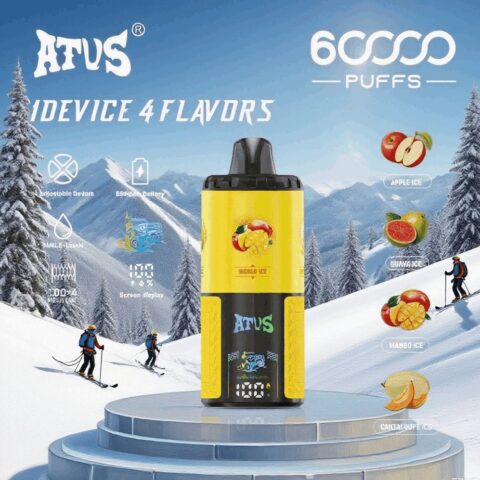 DE030 60000 Puffs Disposable Vape with LED Display Screen and Adjustable Airflow Rechargeable ATVS Vape