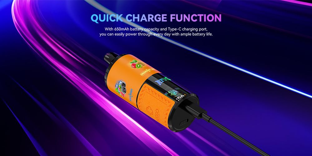 DE030 60000 Puffs Disposable Vape with LED Display Screen and Adjustable Airflow Rechargeable ATVS Vape