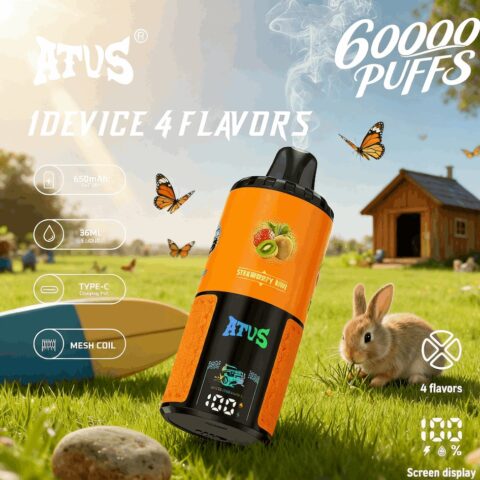 DE030 60000 Puffs Disposable Vape with LED Display Screen and Adjustable Airflow Rechargeable ATVS Vape