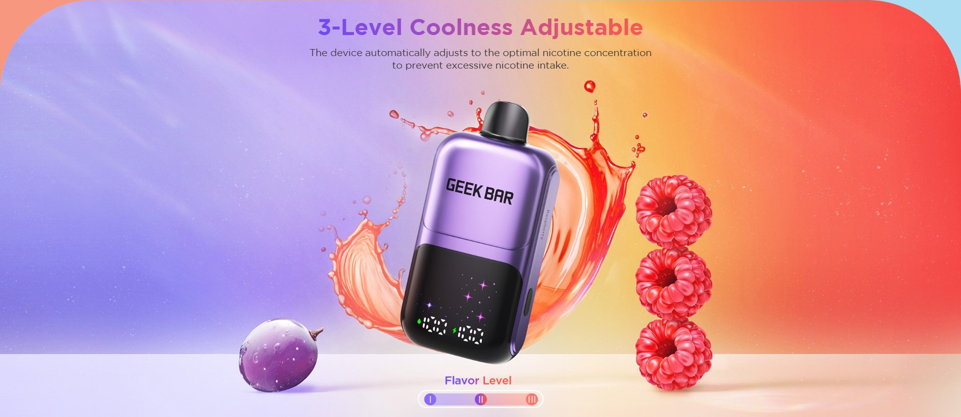 Geek Bar 50000 Puffs Disposable Vape with LED display screen and adjustable airflow